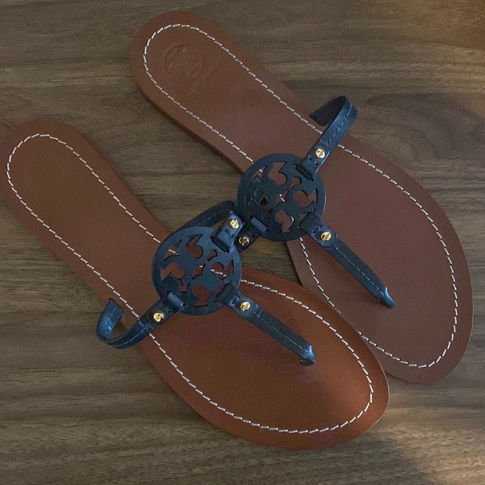 Tory Burch Mini Miller Sandals Navy Blue